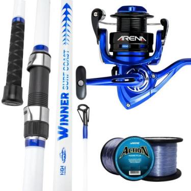 Imagem de Kit Pesca Pesada Vara Winner Surf Molinete Arena Azul Marine - Marine 
