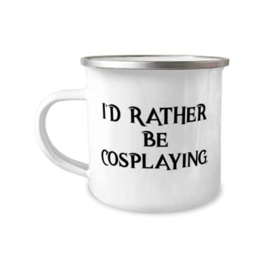 Imagem de I'd Rather Be Cosplaying. Caneca para campista de 355 ml, presente para cosplay, Inspire para homens e mulheres