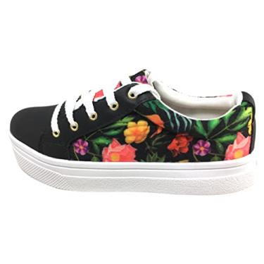 Imagem de Tênis Plataforma Solado Alto Mermaids Queen Tecido Floral (35)