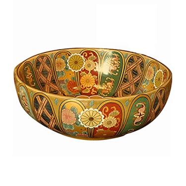 Imagem de jinyi2016SHOP Pia de banheiro retrô pia de banheiro acima do balcão pia redonda de porcelana para bancada, pia de banheiro (cor: A)