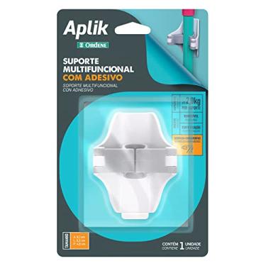 Imagem de Ordene - Suporte Plástico Adesivo Multifuncional, Cor Branca, Linha Aplik
