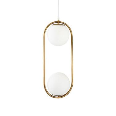 Imagem de Lustre Pendente Nordecor Globo Ring Duo 2105 Dourado E27 Bivolt