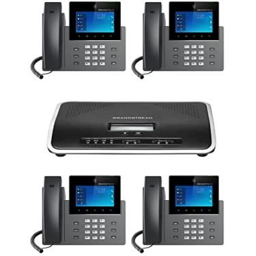 Imagem de Grandstream Telefone IP GXV3350 4 unidades com UCM6202 2 portas IP PBX Gigabit..