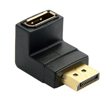 Imagem de Cablecc Adaptador de extensão macho para fêmea DisplayPort de 90 graus com ângulo descendente 4K 60hz