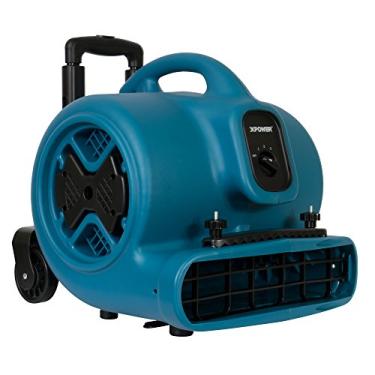 Imagem de XPOWER P-630HC Air Mover, Secador, Ventilador, Soprador com Alça Telescópica, Rodas, Grampo de Carpete para Restauração de Danos de Água, Limpeza Comercial e Encanamento Uso 1/2 HP, 2800 CFM, 3 Velocidades, Azul