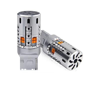 Imagem de OPP ULITE 7440 lâmpadas de LED âmbar, sem erros, Canbus embutido com resistor de seta 7444NA T20 7441 WY21W W21W 12V 360 luminoso 20 lâmpadas de LED (20 SMD 7440 âmbar)