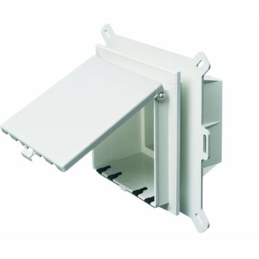 Imagem de Arlington DBVS2W-1 Caixa elétrica de perfil baixo com tampa à prova de intempéries para revestimento de vinil, 2 entradas, vertical, branca