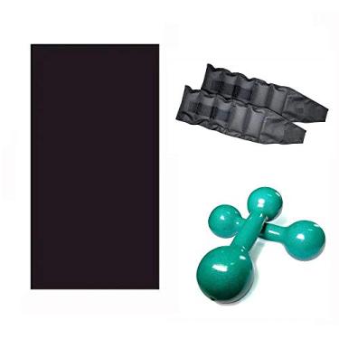 Imagem de Kit Treine em Casa - Colchonete + Par de Tornozeleira 3 Kg + Par de Halteres de 3 Kg