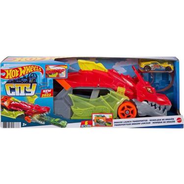 Pista de carrinhos hot wheels city montanha russa ataque do dino