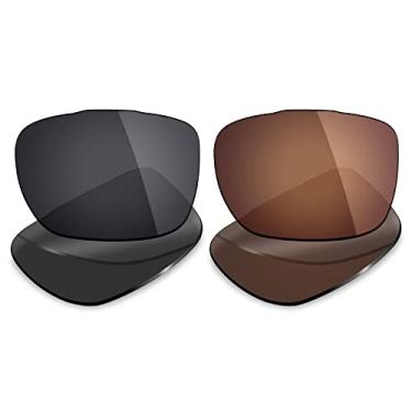 Imagem de 2 pares de lentes de reposição polarizadas da Mryok para óculos de sol Oakley TwoFace – Opções, Stealth Black & Bronze Brown, One Size