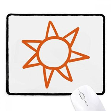 Imagem de Mousepad pintado à mão Orange Sun Weather Mousepad com borda costurada Tapete de borracha para jogos