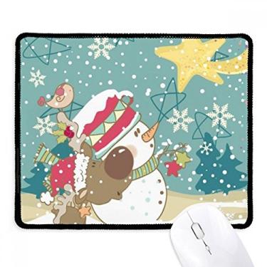 Imagem de Mousepad de Natal Snowman Floco de Neve Tapete de Borracha para Jogos