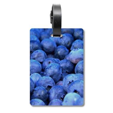 Imagem de Fresh Blueberry — Bolsa de viagem tropical com imagem de frutas tropicais, etiqueta para cartão de bagagem