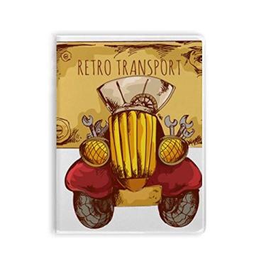 Imagem de Diário de capa macia de desenho animado retrô vintage para transporte de carro Grã-Bretanha, Reino Unido