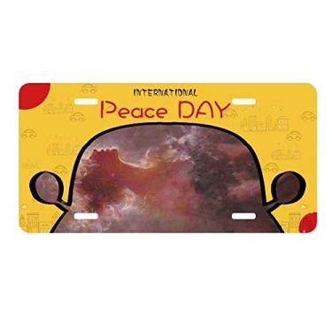 Imagem de DIYthinker Clair De Lune XJJ Placa de licença para pintura a óleo Decoração de carro Dia da Paz