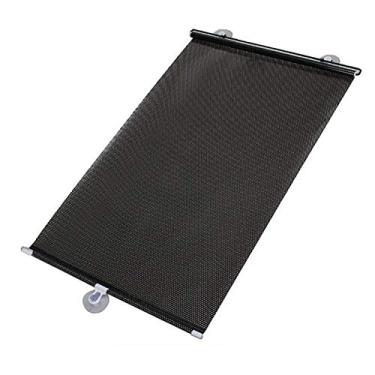 Imagem de TreeLeaff Protetores solares para carros, para-sol retrátil para para-brisas, tela de náilon/impressão com 3 ventosas, persianas automáticas fáceis de usar, serve para vários tamanhos de trilhos laterais dianteiros automotivos
