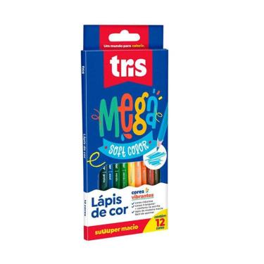 Imagem de Lápis De Cor Mega Soft Color 12 Cores Core Vibrantes - Tris