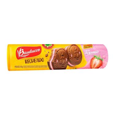 Imagem de Biscoito Bauducco Chocolate Recheado Morango 140g