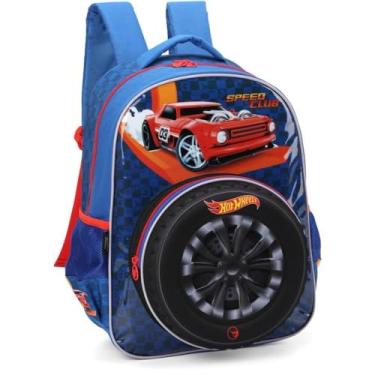 Imagem de Mochila Escolar, Infantil, Hot Wheels, G, Azul, Luxcel