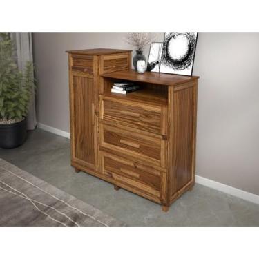 Imagem de Cômoda Sapateira com Espelho 1 Porta 3 Gavetas e Porta Jóias Cuiabá Ypê