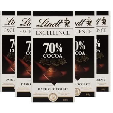 Imagem de Kit c/ 5und Chocolate Suiço LINDT Excellence Dark 70% 100g