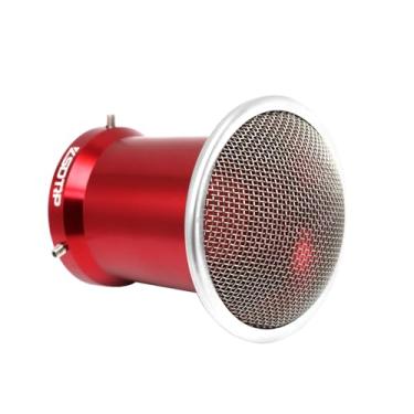 Imagem de ZSDTRP Filtro de ar do carburador, pilha de velocidade limpa, 55 mm de comprimento, liga de alumínio CNC com malha SUS304 para PWK32-34 mm Carb Moped Pit Dirt Bike ATV Scooter (vermelho, 55 mm de