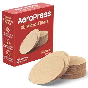 Imagem de AeroPress Microfiltros de papel natural para cafeteira XL – Filtros de café redondos de reposição, não branqueados, compostáveis, para cafeteiras AeroPress XL, 200 unidades