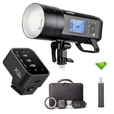 Imagem de Godox AD400 Pro Flash AD400Pro com gatilho de flash com tela sensível ao toque Godox X3-N, GN72 TTL Monolight, 1/8000 HSS, sistema 2.4G, tempo de reciclagem de 0,01-1s para câmeras Nikon