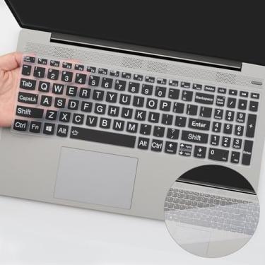 Imagem de 2 peças de capa de teclado com letras grandes para Lenovo V15 G4(2024), V15 G3, V15 Gen 2 / IdeaPad 1 1i 15IJL7 15ADA07 15IAU7 15ALC7 39.6 cm / IdeaPad Flex 5 5i 40.6 cm / Ideapapad 3 3i Laptop de