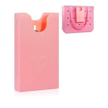 Imagem de UNCLEM Suporte de telefone compatível com bolsa Bogg, capa de plástico capa de telefone carteira acessório para bolsas de praia, inserção de fixação segura para telefones celulares (rosa)