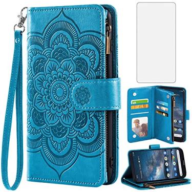Imagem de Asuwish Capa de telefone para Nokia 8.3 5G Nokia 8V G5 UW capa carteira com protetor de tela de vidro temperado e flor couro flip porta-cartão de crédito suporte bolsa acessórios celular Nokia8.3 8 V