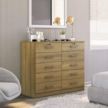 Imagem de Cômoda com 10 Gavetas e 2 Chave Londres Mel