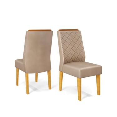 Imagem de Conjunto Kit 2 Cadeiras de Jantar Dj Móveis Lidia Cedro Veludo Kraft