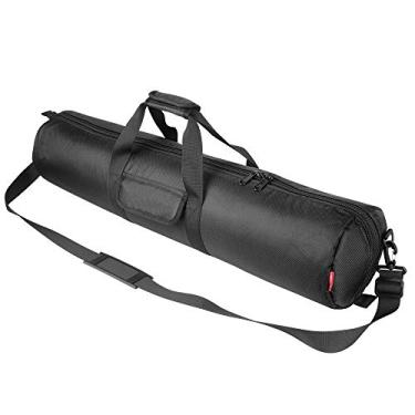 Imagem de HEMMOTOP Capa para tripé, bolsa de tripé resistente de 80 x 18 cm com alça de ombro e alça, todos os lados, estojo de transporte acolchoado de 1 cm de espessura com dois bolsos com zíper para suporte