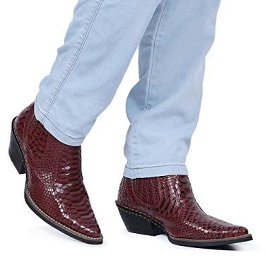 Imagem de Bota Botina Masculina Country Em Couro Bico Fino Anaconda JNA SHOES