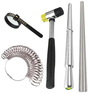 Imagem de YIEPET Ferramenta de medição de tamanho de anel, kit de dimensionamento de anel, medidor de anel e tamanho de anel