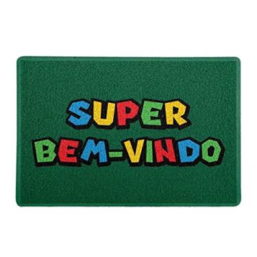 Imagem de Beek Geek's Stuff Capacho/Tapete, tamanho 60x40cm, na cor verde, modelo SUPER BEM-VINDO