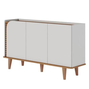 Imagem de Buffet Aparador Jurere 3 Portas Off White Matte/freijo - Coli
