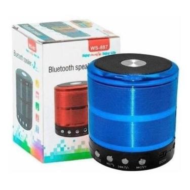 Imagem de Mini Caixa De Som Bluetooth Portátil Speaker Ws-887 -Azul - Mini Speak