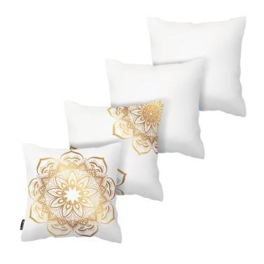 Imagem de Kit com 4 Almofadas Mandala Armonizzi - Armonizzi Store, Branco
