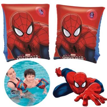 Imagem de Kit Boia De Braço Inflável Homem Aranha Menino Infantil - Mor