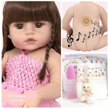 Imagem de Bebe Reborn Menina Cabelo Castanho Bailarina Baby 30 Frases - Cegonha 