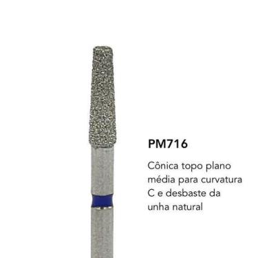 Imagem de Broca diamantada brilho pm716 cônica topo plano curvatura c - METALÚRG