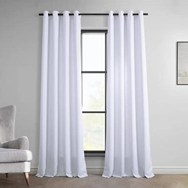 Imagem de HPD Half Price Drapes Cortinas de escurecimento de quarto para sala de estar 127 x 213 cm de linho sintético italiano, FLCH-FM20124-84-GR (1 painel) pomba branca