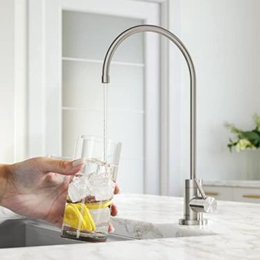 Imagem de KRAUS Purita Sistema de filtragem sob a pia de 2 estágios com torneira de filtro de água potável de alça única em aço inoxidável sem manchas