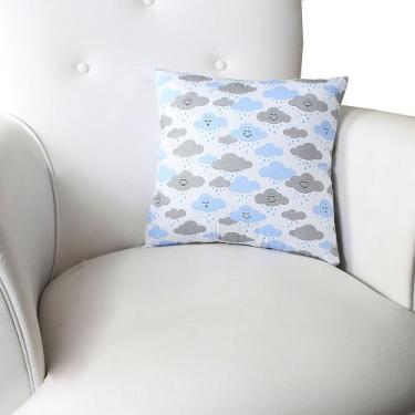 Imagem de Almofada Decorativa com Refil - Laura Baby, Chuva de Benção Azul