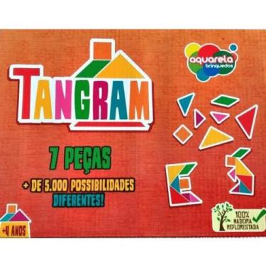 Imagem de Tangran com 7 Peças 100% madeira Aquarela Brinquedos
