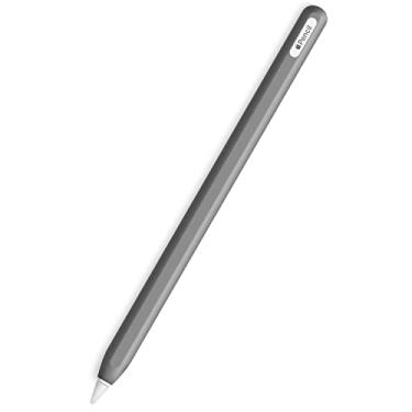 Imagem de Capa fina de silicone macio compatível apenas com Apple Pencil 2ª geração, capa protetora para iPad Apple Pencil 2ª geração (cinza escuro)