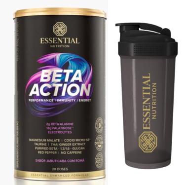Imagem de Beta Action - Essential Nutrition - Jabuticaba com Romã - 630g - Pre Treino sem cafeína Pré Treino + Coqueteleira Oficial