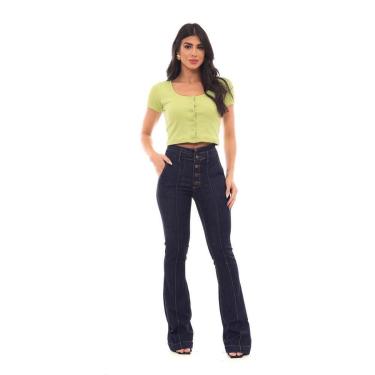 Imagem de CALÇA FLARE CLOCHARD FEMININA CINTURA ALTA NERVURA FRONTAL-Feminino